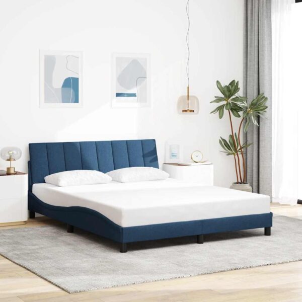 Sengeramme uden madras Hanko 160x200 cm stof blå