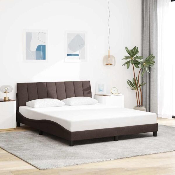 Sengeramme uden madras Hanko 160x200 cm stof mørkebrun