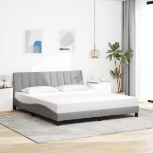 Sengeramme uden madras Hanko 180x200 cm stof lysegrå