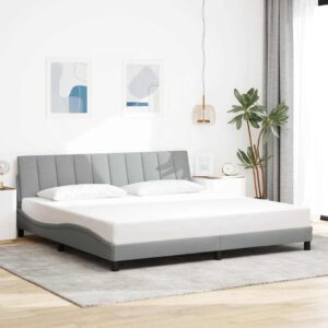 Sengeramme uden madras Hanko 200x200 cm stof lysegrå