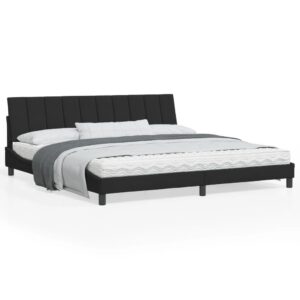 Sengeramme uden madras Hanko Sort 200x200 cm Fløjl