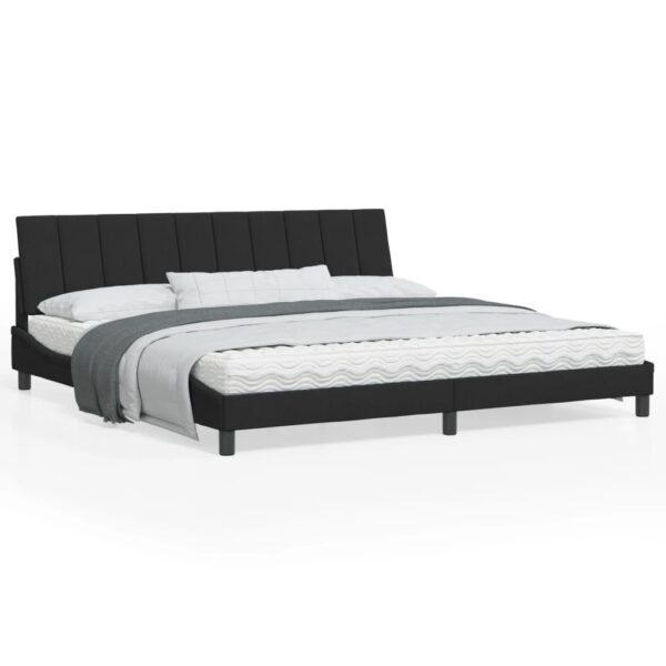 Sengeramme uden madras Hanko Sort 200x200 cm Fløjl
