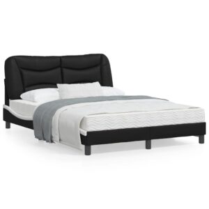 Sengeramme uden madras Hvar 140x200 cm kunstlæder sort og hvid