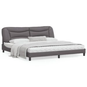 Sengeramme uden madras Hvar 200x200 cm kunstlæder grå