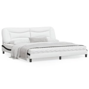 Sengeramme uden madras Hvar 200x200 cm kunstlæder hvid og sort