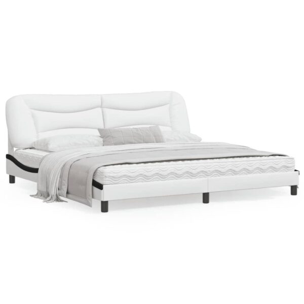 Sengeramme uden madras Hvar 200x200 cm kunstlæder hvid og sort