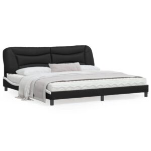 Sengeramme uden madras Hvar 200x200 cm kunstlæder sort og hvid