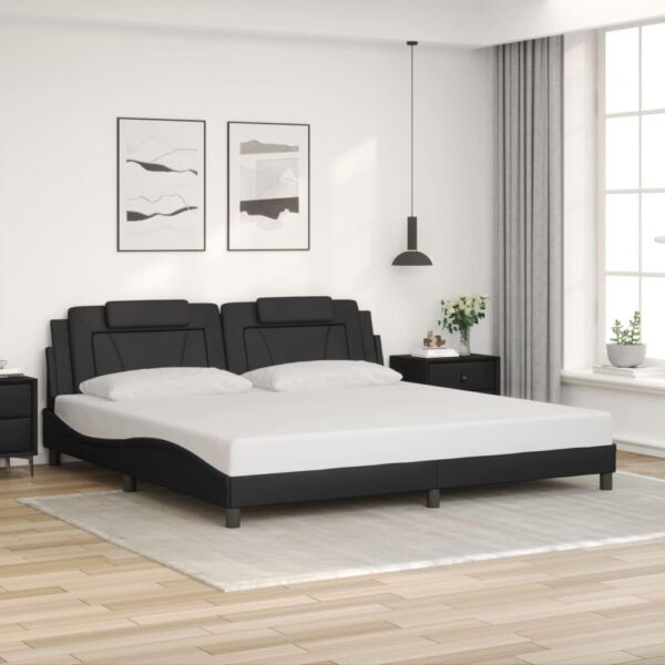 Sengeramme uden madras Viana 200x200 cm kunstlæder sort