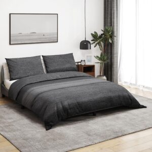 Sengetøj 240x220 cm bomuld mørkegrå