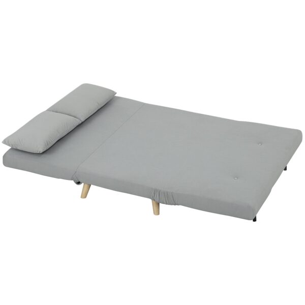 Sovesofa afslappende sofa, inkl. 2 puder, fløjlslook, 130 x 78 x 79 cm, lysegrå