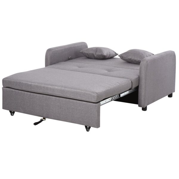 Sovesofa til 2 personer med opbevaring, nem ombygning, fleksibelt design, grå