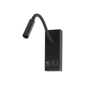 V-Tac 3W LED sengelampe med USB/PD opladning - CREE chip, sort, 3000K, inkl. lyskilde - Kulør : Varm