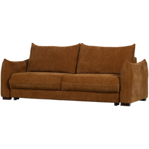 WOOOD Jonne 3 pers. sovesofa - brun chenille stof og træ/plastik