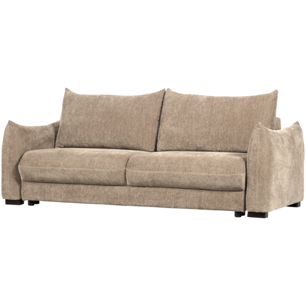 WOOOD Jonne 3 pers. sovesofa - natur chenille stof og træ/plastik