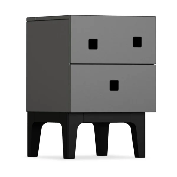 Zweed Peep S1 sengebord slate grey, sort lak