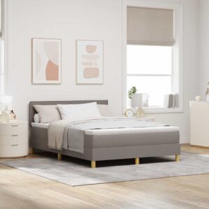 vidaXL Box spring seng med pude Gråbrun 140 x 200 cm Stof