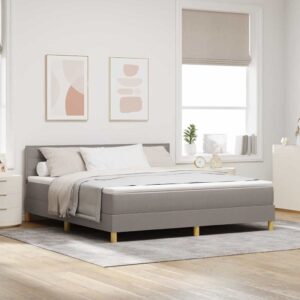 vidaXL Box spring seng med pude Gråbrun 180 x 200 cm Stof