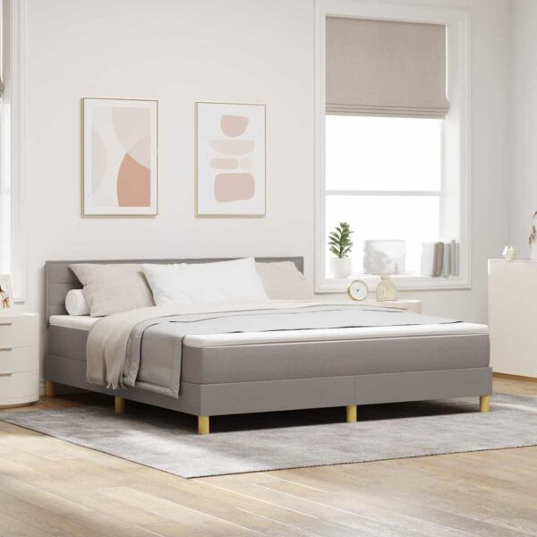 vidaXL Box spring seng med pude Gråbrun 180 x 200 cm Stof