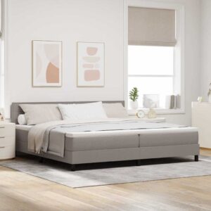 vidaXL Box spring seng med pude Gråbrun 200 x 200 cm Stof