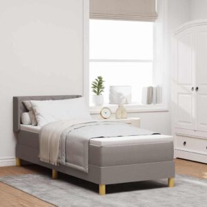 vidaXL Box spring seng med pude Gråbrun 200 x 80 cm Stof
