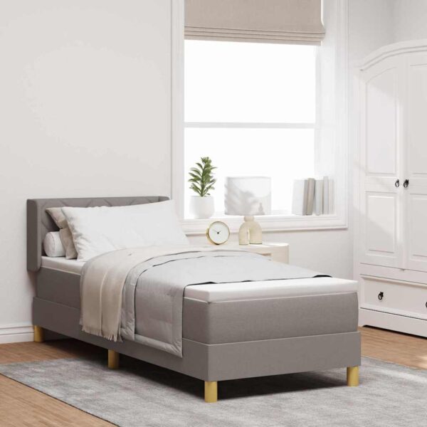 vidaXL Box spring seng med pude Gråbrun 200 x 80 cm Stof