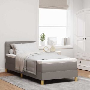 vidaXL Box spring seng med pude Gråbrun 80 x 200 cm Stof