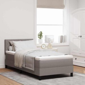 vidaXL Box spring seng med pude Gråbrun 90 x 190 cm Stof