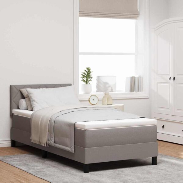 vidaXL Box spring seng med pude Gråbrun 90 x 190 cm Stof
