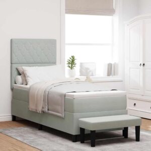 vidaXL Box spring seng med pude Lysegrå 200 x 80 cm Fløjl
