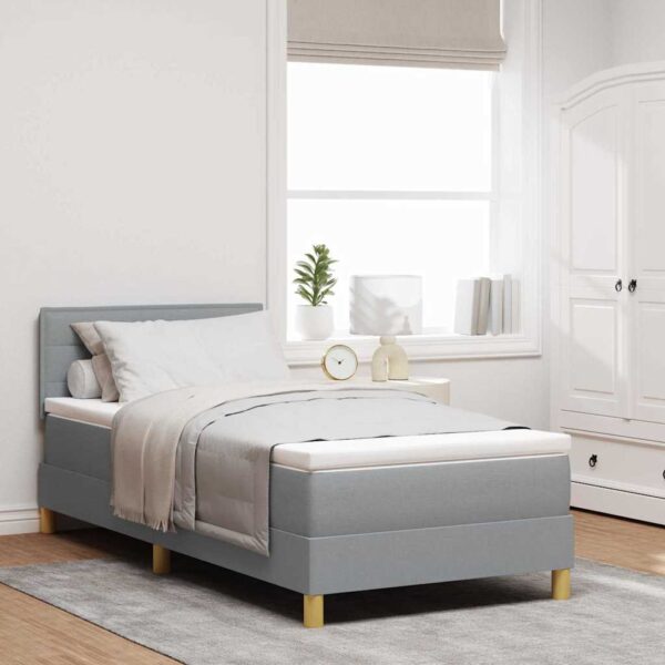 vidaXL Box spring seng med pude Lysegrå 80 x 200 cm Stof