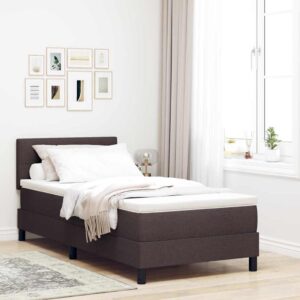 vidaXL Box spring seng med pude Mørk Brun 100 x 200 cm Stof