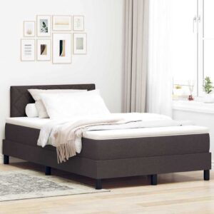 vidaXL Box spring seng med pude Mørk Brun 120 x 200 cm Stof