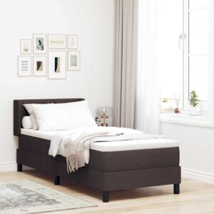 vidaXL Box spring seng med pude Mørk Brun 200 x 80 cm Stof