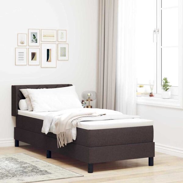 vidaXL Box spring seng med pude Mørk Brun 200 x 80 cm Stof