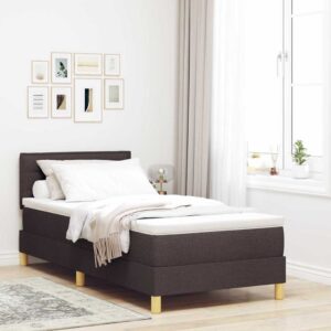 vidaXL Box spring seng med pude Mørk Brun 80 x 200 cm Stof