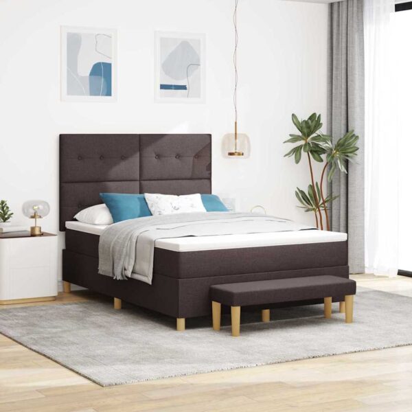 vidaXL Box spring seng med pude Mørkebrun 200 x 140 cm Stof