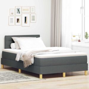 vidaXL Box spring seng med pude Mørkegrå 120 x 200 cm Stof