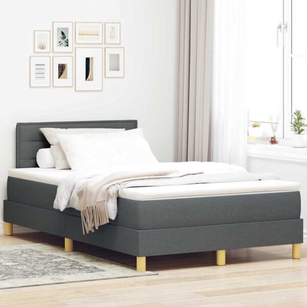 vidaXL Box spring seng med pude Mørkegrå 120 x 200 cm Stof