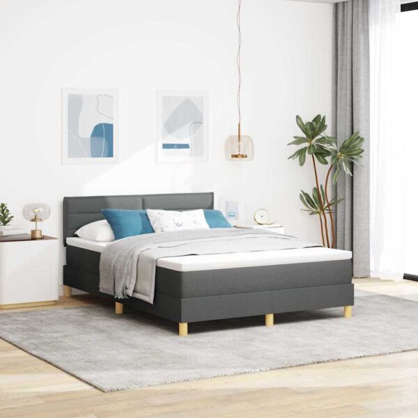 vidaXL Box spring seng med pude Mørkegrå 160 x 200 cm Stof