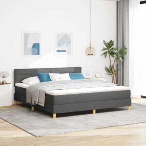 vidaXL Box spring seng med pude Mørkegrå 180 x 200 cm Stof
