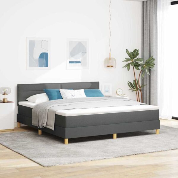 vidaXL Box spring seng med pude Mørkegrå 180 x 200 cm Stof