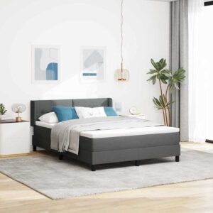 vidaXL Box spring seng med pude Mørkegrå 190 x 140 cm Stof
