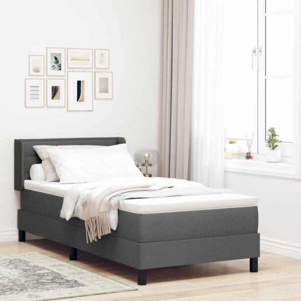 vidaXL Box spring seng med pude Mørkegrå 190 x 90 cm Stof