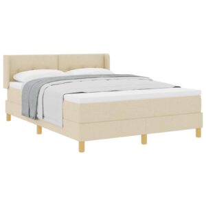 vidaXL Box spring seng med pude med hovedgærde Creme 200 x 140 cm Stof