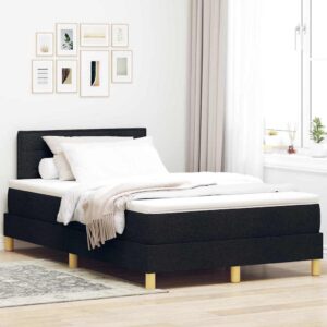 vidaXL Box spring seng med pude med hovedgærde Sort 120 x 190 cm Stof