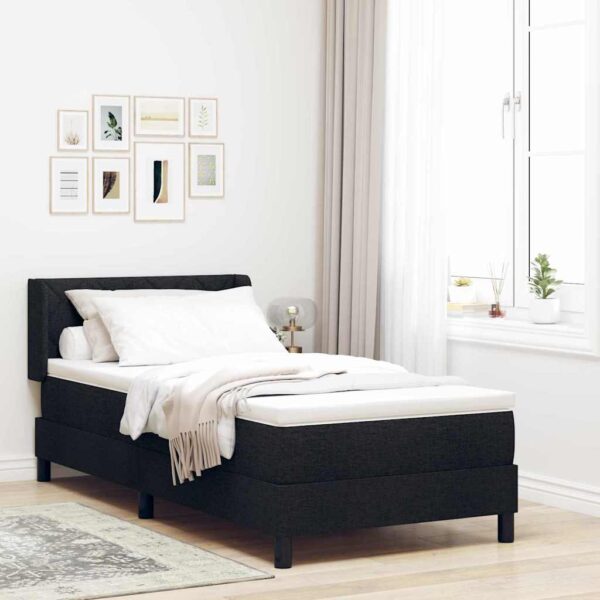 vidaXL Box spring seng med pude med hovedgærde Sort 200 x 100 cm Stof