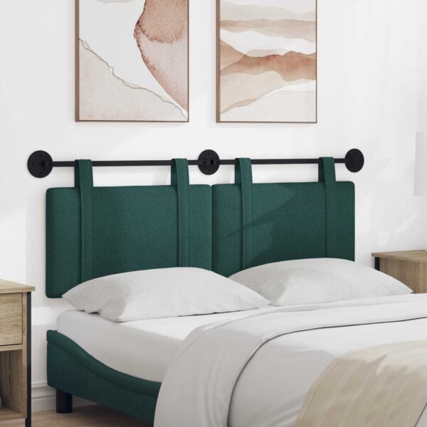 vidaXL Hængende sengegavl Mørkegrøn Stof