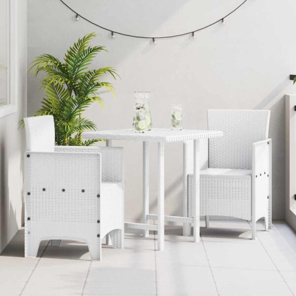 vidaXL Have Stol med pude 2 pcs Hvid 53 x 49 x 85 cm Polypropylen