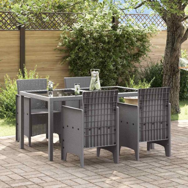vidaXL Have Stol med pude 4 pcs Lysegrå 53 x 49 x 85 cm Polypropylen