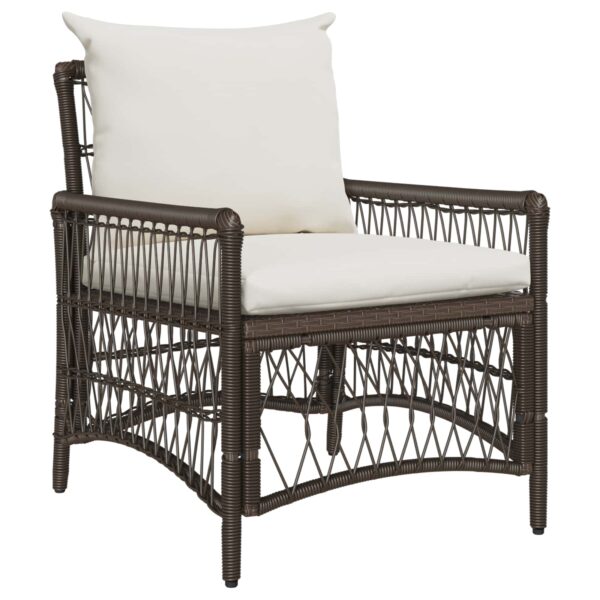 vidaXL Have Stol med pude Brun 73 x 61 x 77 cm polyrattan